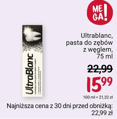 UltraBlanc Wybielająca czarna pasta micelarna z enzymem i węglem aktywnym 75 ml