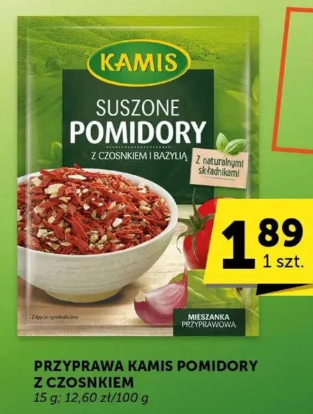 Kamis Suszone pomidory z czosnkiem i bazylią Mieszanka przyprawowa 15 g