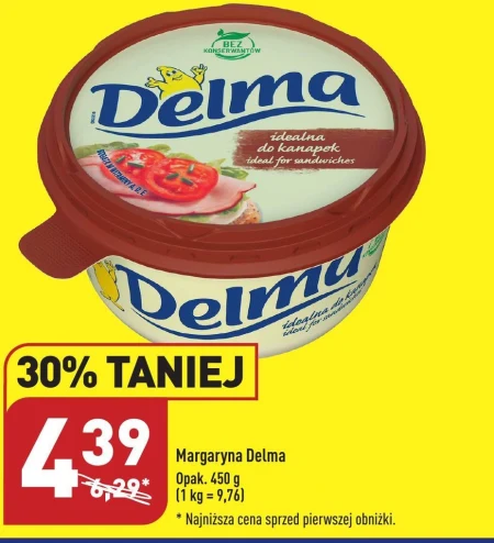 Delma Margaryna półtłusta o smaku masła 450 g