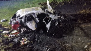 Koszmarny wypadek pod Zgorzelcem. Auto stanęło w płomieniach