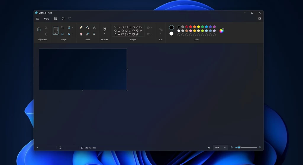 Paint z Windows 11 wraz z dark mode