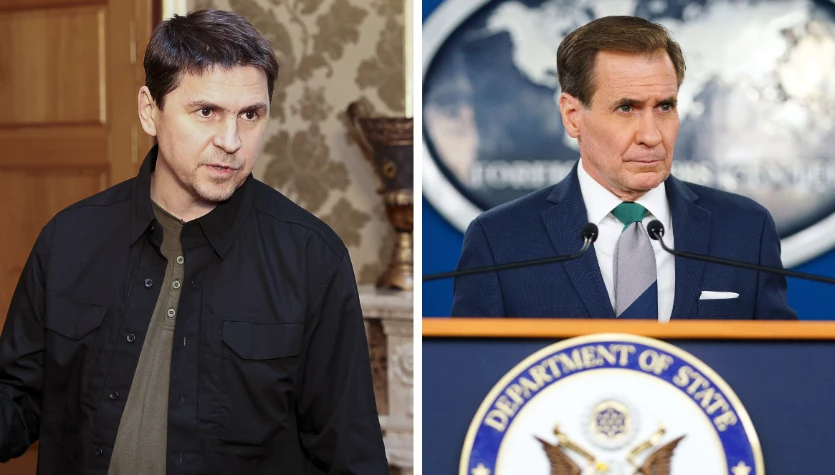 Mychajło Podolak i John Kirby. Mychajło Podolak i John Kirby.
