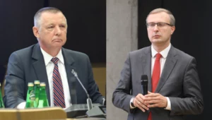 Po lewej: prezes Najwyższej Izby Kontroli Marian Banaś. Po prawej: prezes Polskiego Funduszu Rozwoju Paweł Borys
