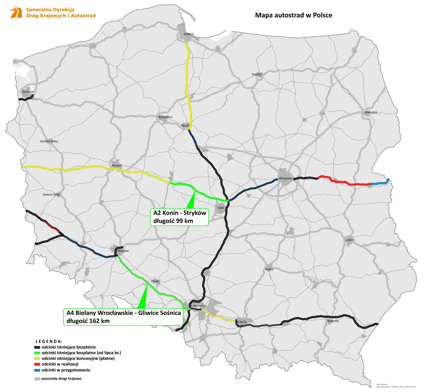 W sumie w Polsce mamy 4,9 tys. km dróg szybkiego ruchu, z czego nieco ponad 1,8 tys. km to autostrady.