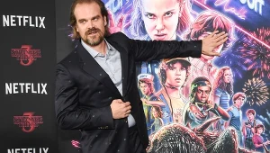 David Harbour na premierze trzeciej części  serialu "Stranger Things" (2019)