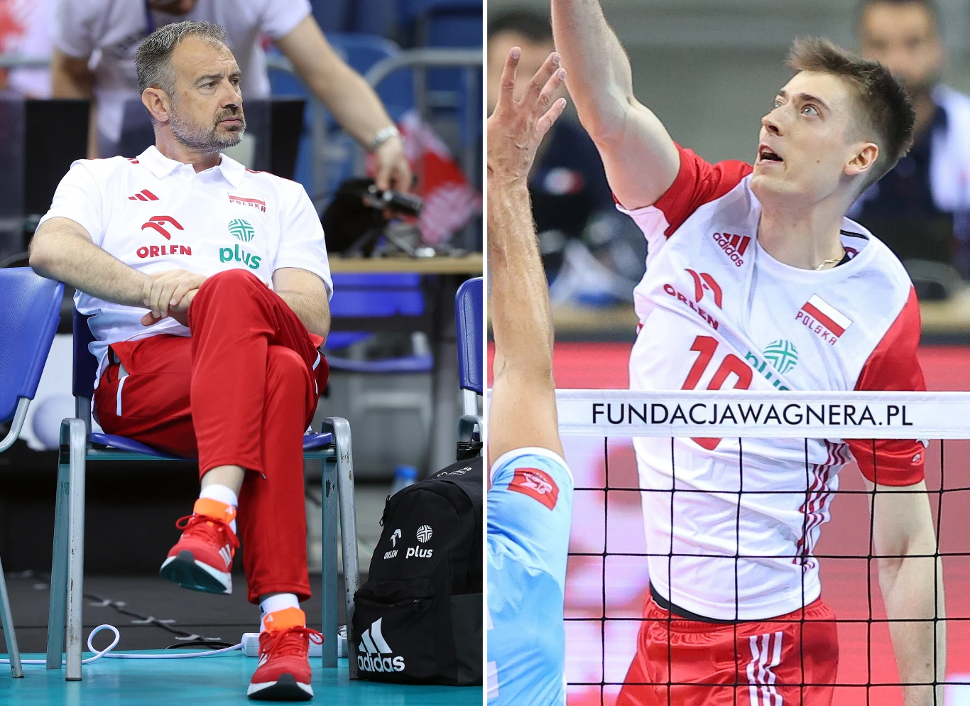 Reprezentacja Polski w siatkówce. Na zdjęciu selekcjoner Nikola Grbić oraz nasz zawodnik Kamil Semeniuk Reprezentacja Polski w siatkówce. Na zdjęciu selekcjoner Nikola Grbić oraz nasz zawodnik Kamil Semeniuk