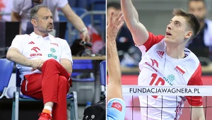 Reprezentacja Polski w siatkówce. Na zdjęciu selekcjoner Nikola Grbić oraz nasz zawodnik Kamil Semeniuk