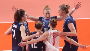 Polskie siatkarki w meczu z Belgijkami