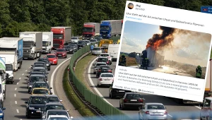 A4: Polska ciężarówka stanęła w płomienach