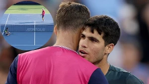 Niebywałe sceny w meczu Hurkacza. "Położył" rywala, a potem... stało się to