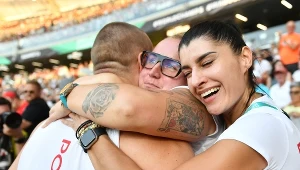 Wojciech Nowicki z Joanna Fiodorow i fizjoterpeutką Karoliną Bilecką