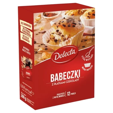 Delecta Babeczki z płatkami czekolady mieszanka do domowego wypieku ciasta 280 g - 0