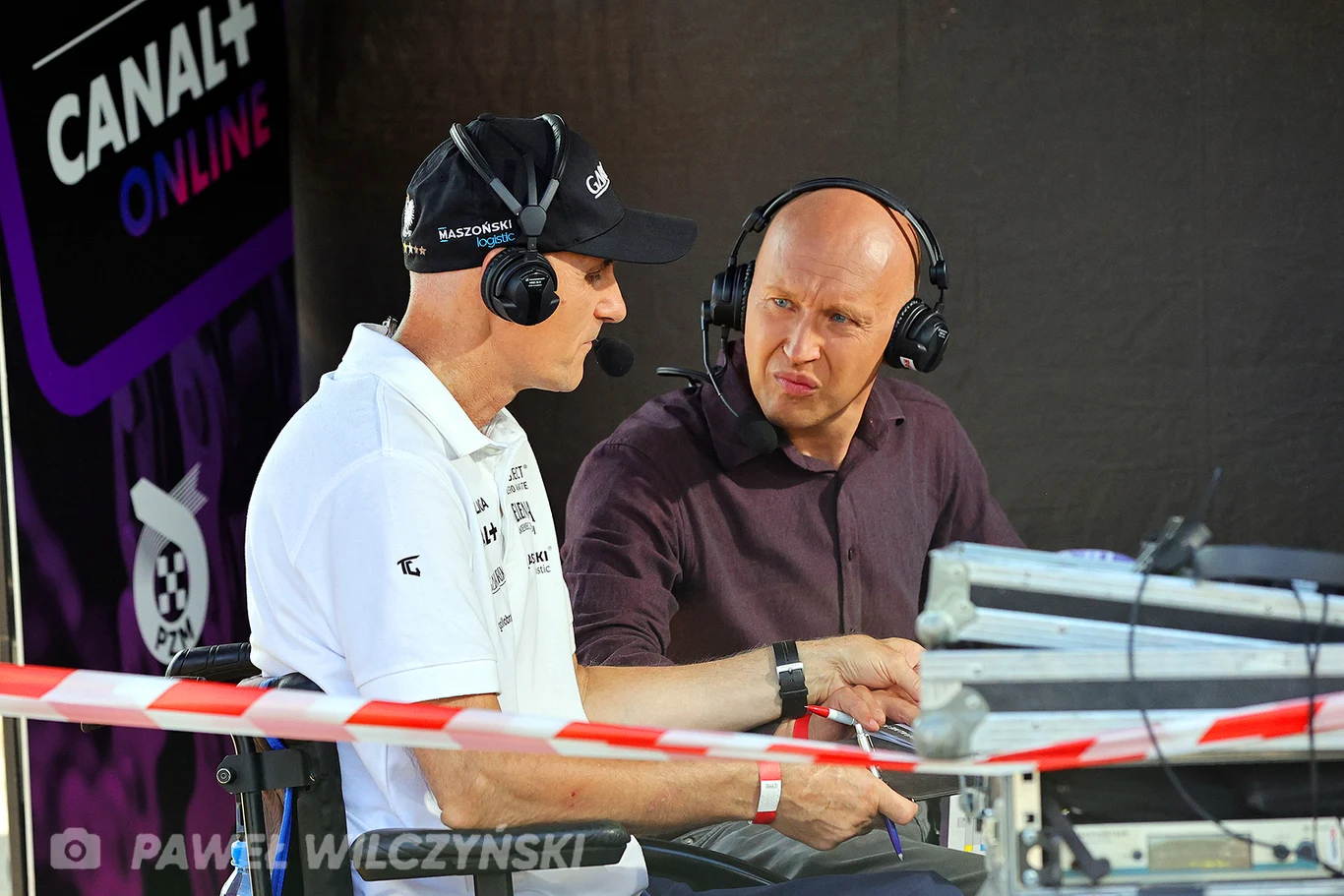 Tomasz Gollob i Łukasz Benz w studio Canal+