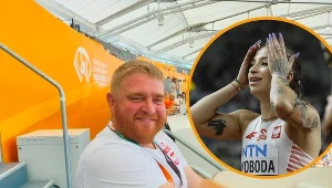 Filip Moterski, szef polskich sędziów w PZLA. W ramce Ewa Swoboda