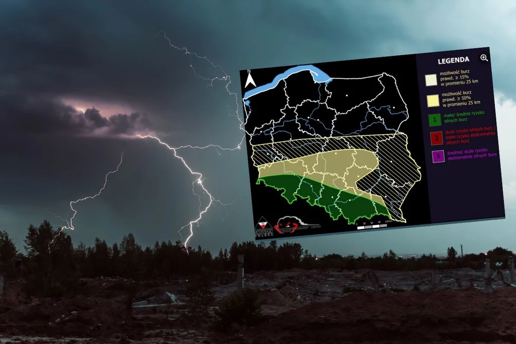 Synoptycy zapowiadają gwałtowne burze na terenie południowej Polski. Wyładowania zaczną się już późnym popołudniem