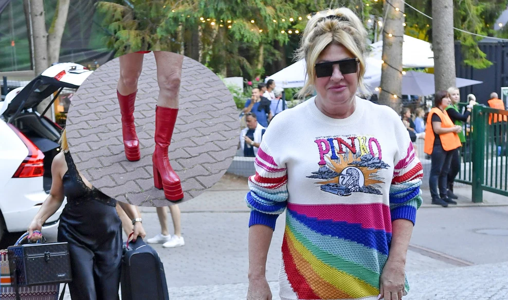 Beata Kozidrak w butach na wysokiej platformie Beata Kozidrak w butach na wysokiej platformie