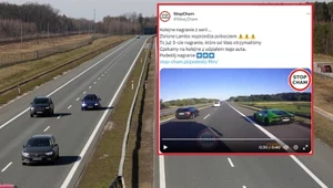 Zielone Lamborghini znowu łamie przepisy. To blamaż polskiej policji