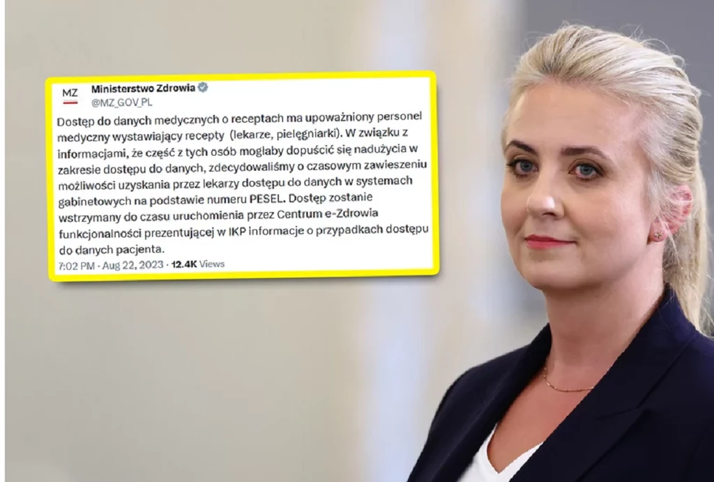 Resort zdrowia pod przewodnictwem minister Katarzyny Sójki zawiesił lekarzom dostęp do danych Resort zdrowia pod przewodnictwem minister Katarzyny Sójki zawiesił lekarzom dostęp do danych