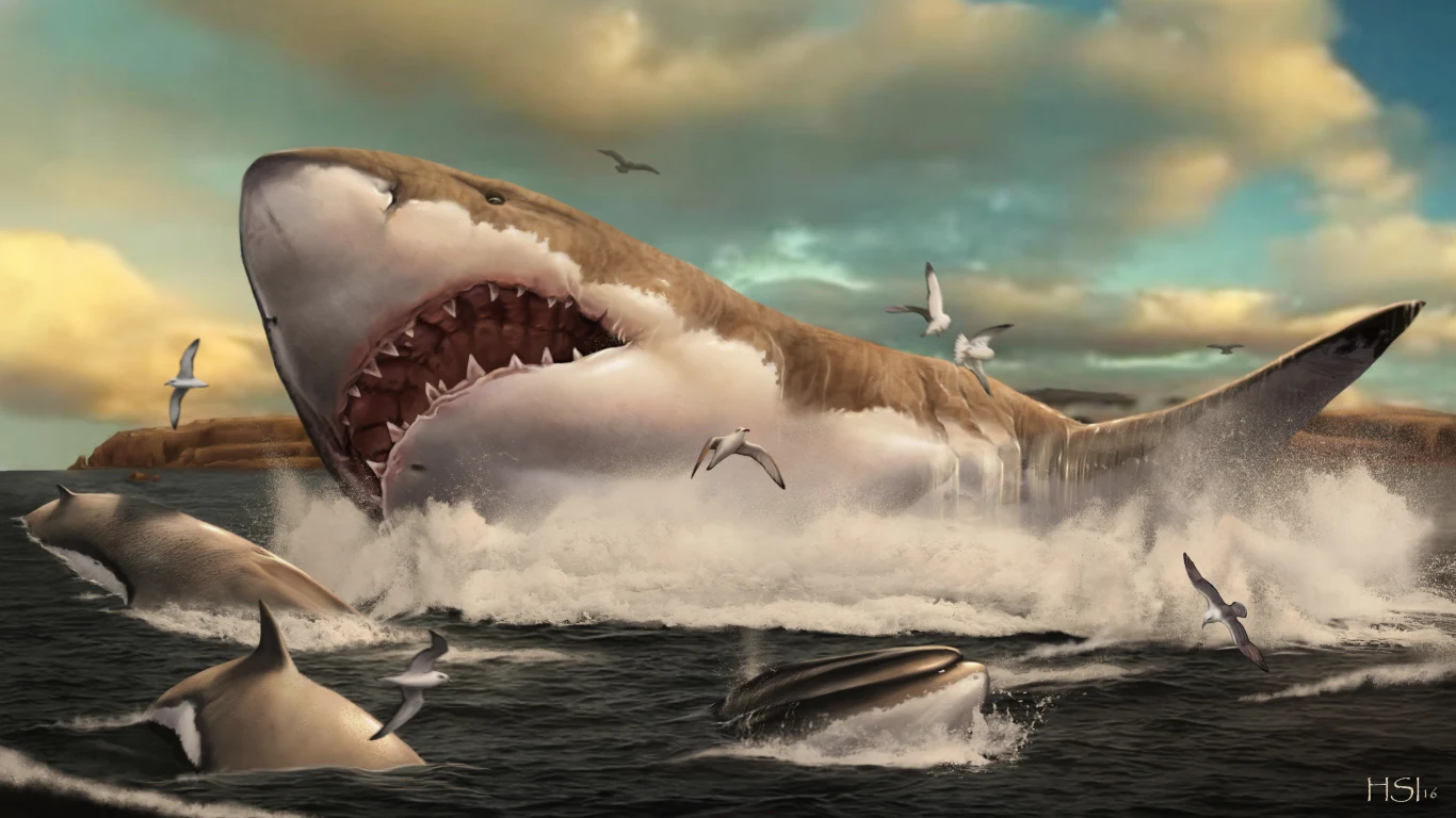 Megalodon wśród waleni