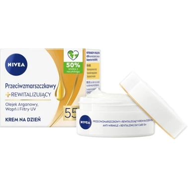 Nivea Przeciwzmarszczkowy + Rewitalizujący krem na dzień SPF 15 55+ 50 ml - 0