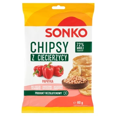 Sonko Chipsy z ciecierzycy papryka 60 g - 1