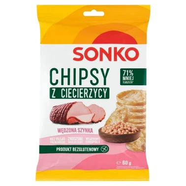 Sonko Chipsy z ciecierzycy wędzona szynka 60 g - 1