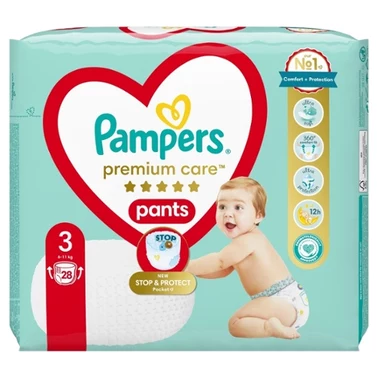 Pampers Premium Care Pieluchomajtki, rozmiar 3, 28 pieluszek, 6kg-11kg - 2