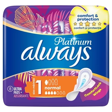 Always Platinum Podpaski ze skrzydełkami Normal, 8 sztuk - 1