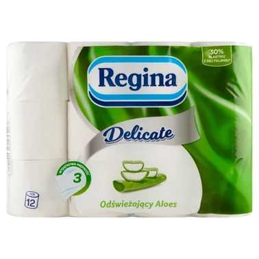 Regina Delicate Papier toaletowy odświeżający aloes 12 rolek - 0