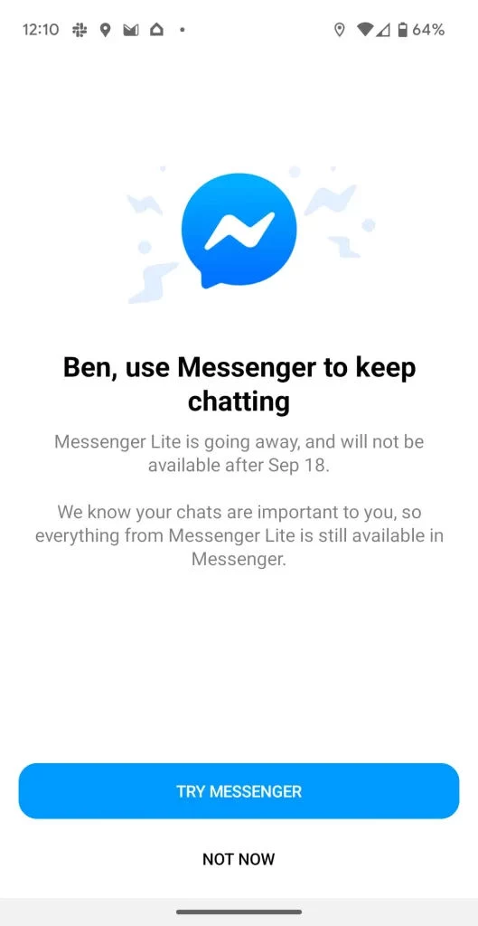 Messenger Lite zostanie wyłączony 18 września