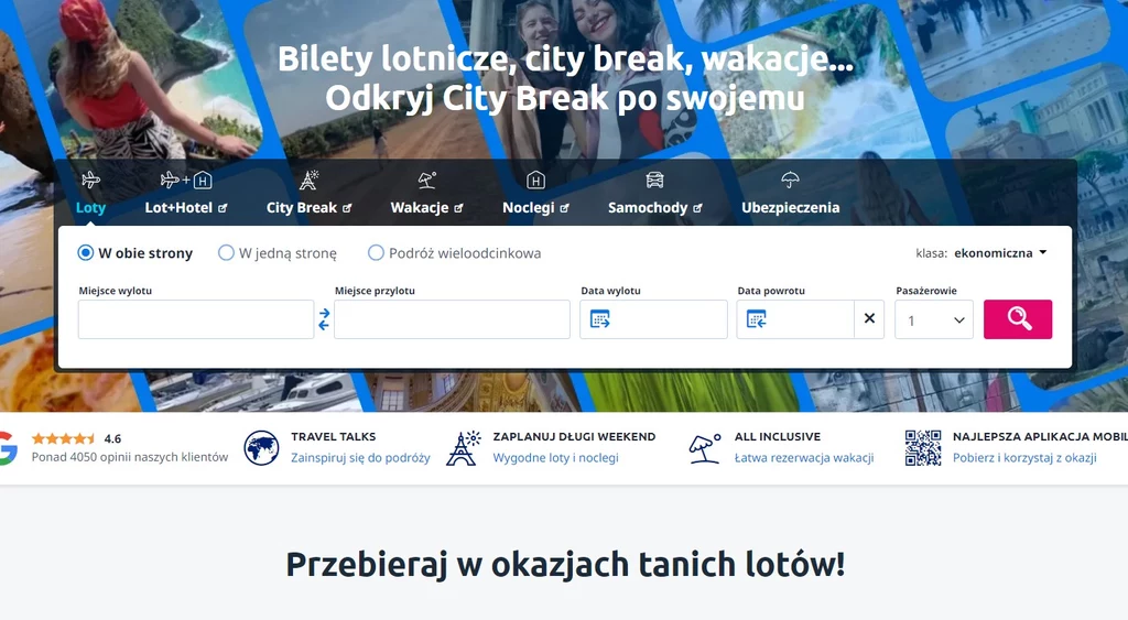 eSky to świetna wyszukiwarka lotów.