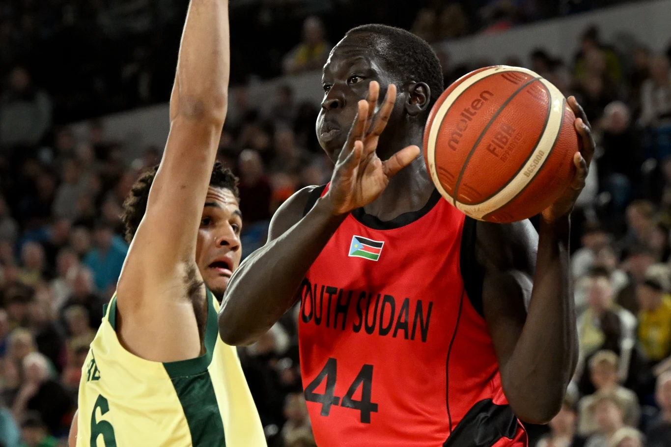 Reprezentacja Sudanu Południowego w koszykówce w meczu z Australią