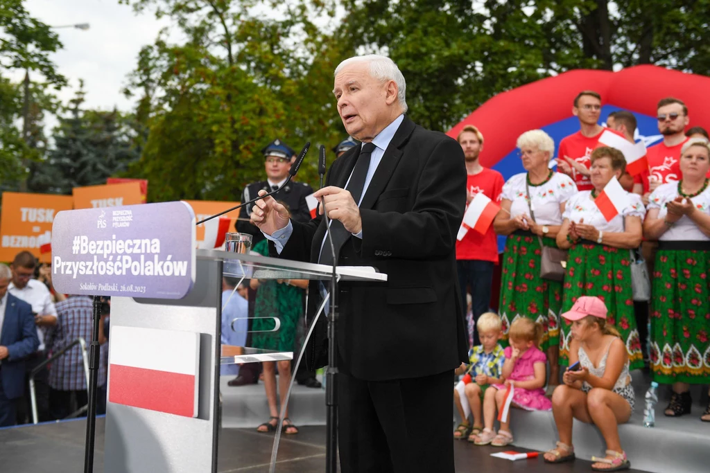 Jarosław Kaczyński na wiecu w Sokołowie Podlaskim Jarosław Kaczyński na wiecu w Sokołowie Podlaskim