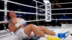 Ołeksandr Usyk po ciosie poniżej pasa (?) Daniela Dubois