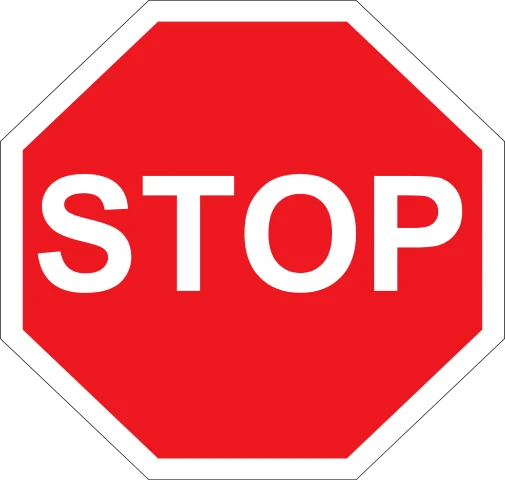 Znak stop.