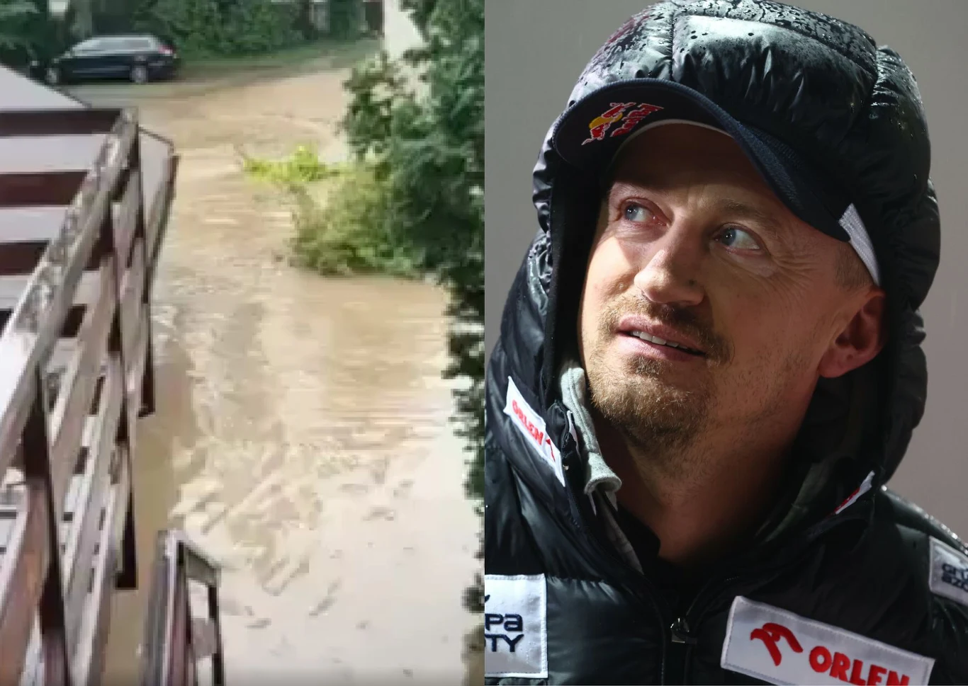 Adam Małysz i powódź błyskawiczna w Wiśle (fot. Facebook - Adam Małysz) Adam Małysz i powódź błyskawiczna w Wiśle (fot. Facebook - Adam Małysz)