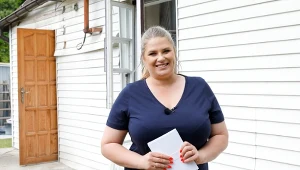 Elżbieta Romanowska na planie programu "Nasz nowy dom"