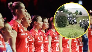 Polskie siatkarki w poniedziałek odwiedziły ambasadę. Pod stadionem niedaleko hali meczowej odbyły się ćwiczenia policji