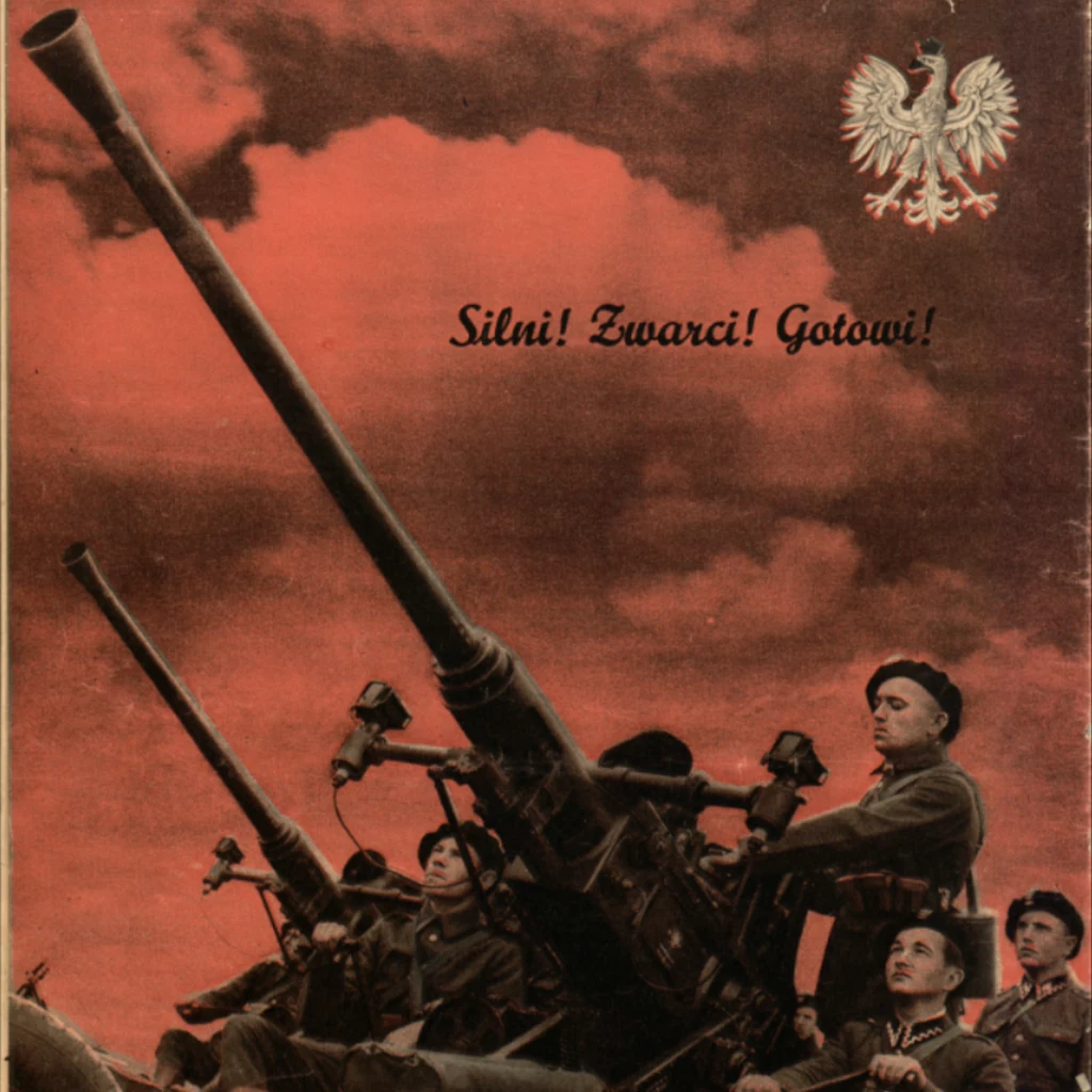 Grafika w tygodniku ilustracyjnym "Światowid" w numerze z 23 kwietnia 1939 roku. Prasa zaczęła szerzej rozpowszechniać obrazy symbolizujące potęgę polskiej armii