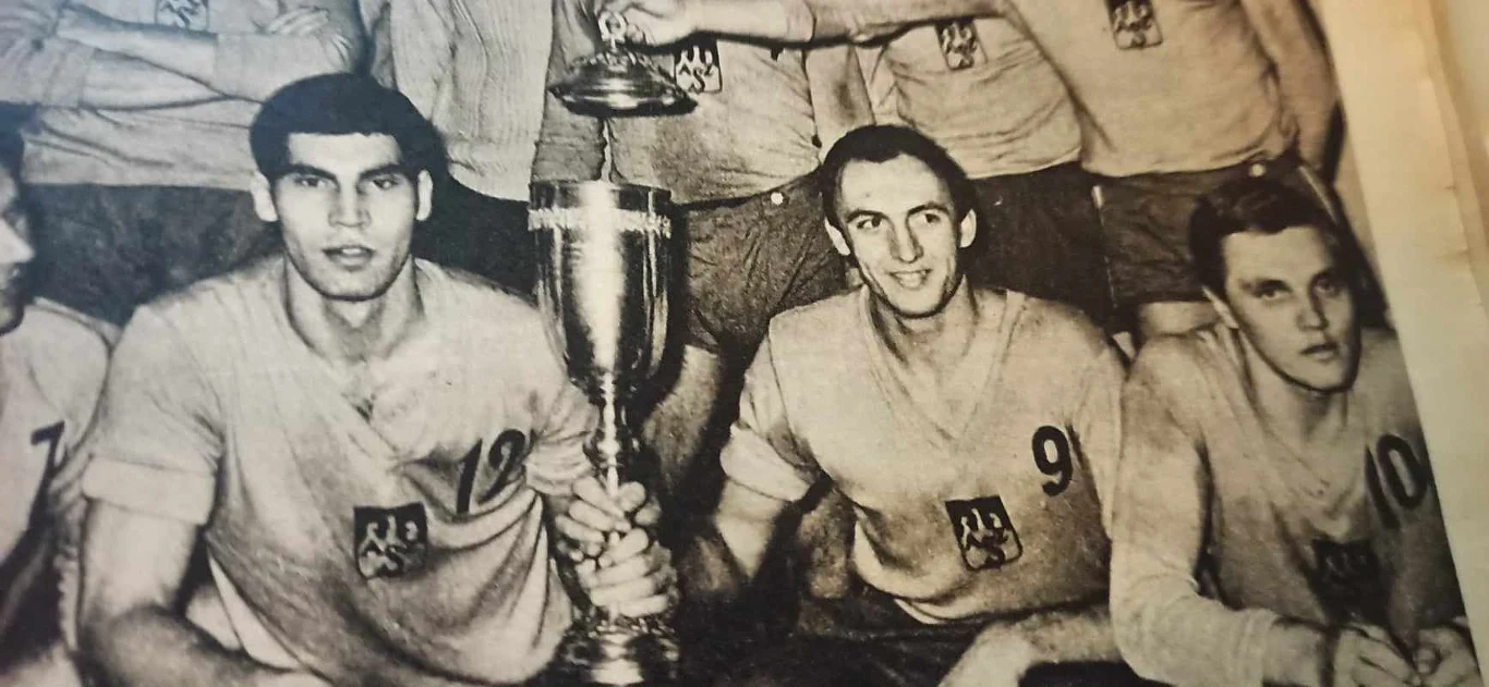 Zdzisław Ambroziak, Edward Skorek i Hubert Wagner w barwach mistrzowskiego AZS-AWF Warszawa, fot. Tygodnik "Sportowiec"