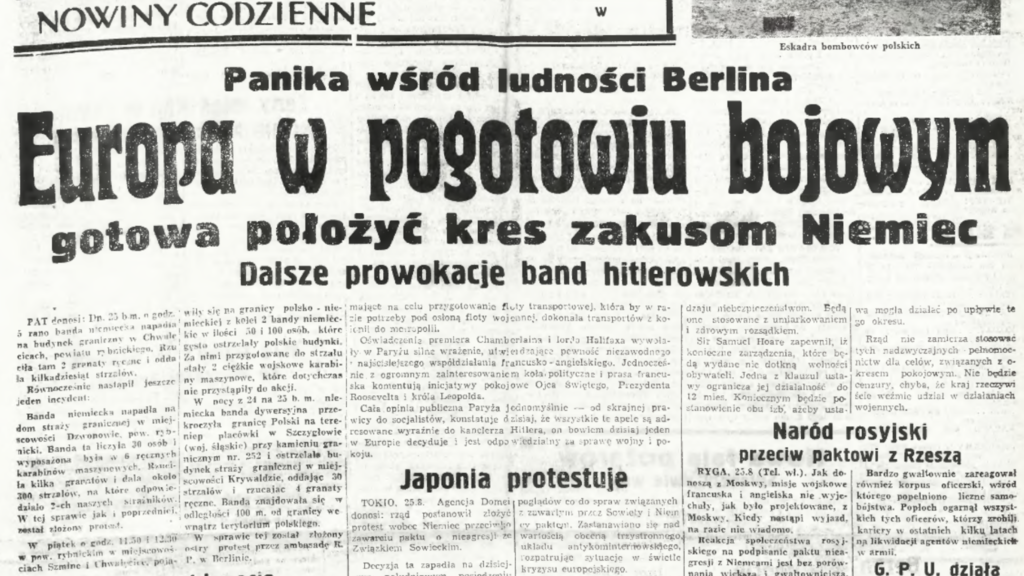 Jak polskie gazety opisywały ostatnie miesiące przed wybuchem II wojny światowej?