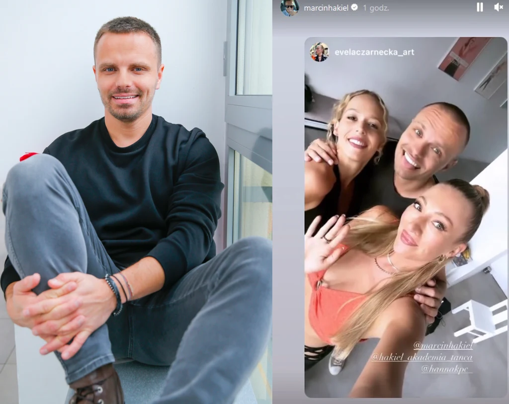 Marcin Hakiel z pięknymi tancerkami Marcin Hakiel z pięknymi tancerkami