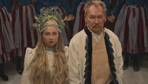 Kamila Urzędowska i Mirosław Baka w filmie "Chłopi"