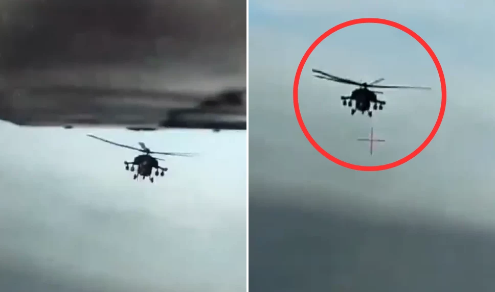 Pościg śmigłowca rosyjskich sił zbrojnych za ukraińskim dronem na Krymie Pościg śmigłowca rosyjskich sił zbrojnych za ukraińskim dronem na Krymie
