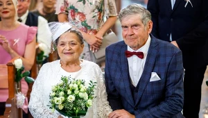 Grażyna Zielińska i Lech Dyblik na planie "Pierwszej miłości"