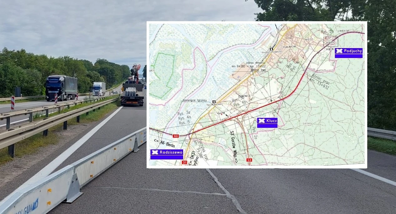 Z związku z remontem jezdni na autostradzie A6 wprowadzone zostaną zmiany w organizacji ruchu. Z związku z remontem jezdni na autostradzie A6 wprowadzone zostaną zmiany w organizacji ruchu.
