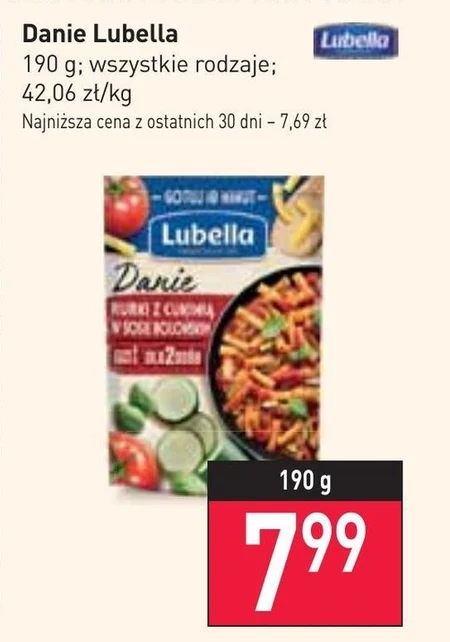 Lubella Danie na ciepło Rurki z cukinią w sosie bolońskim 190 g