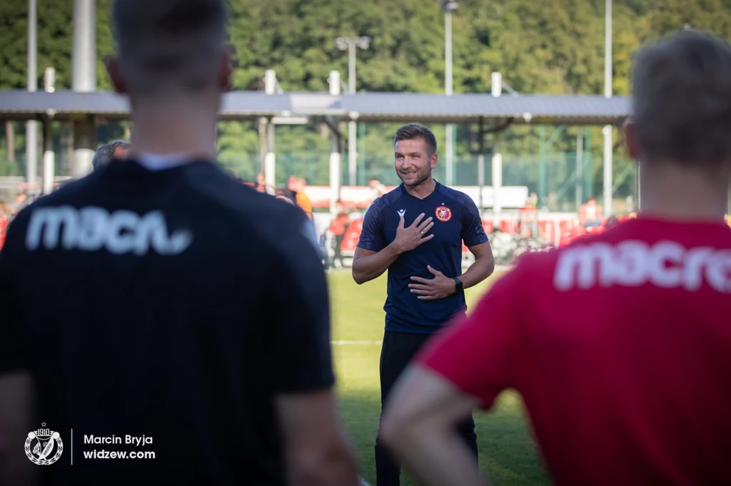 Daniel Myśliwiec podczas pierwszego treningu z Widzewem