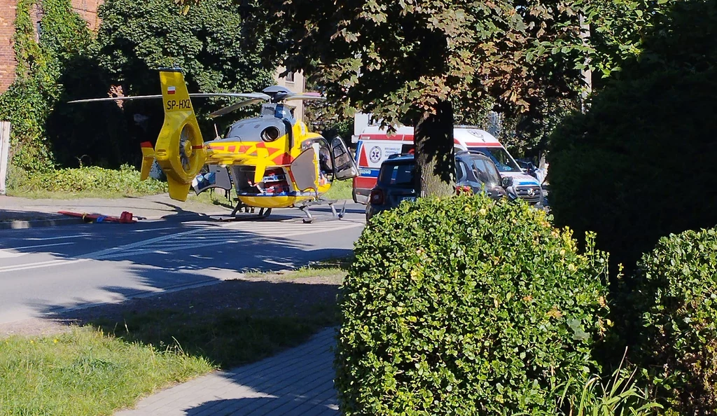 Na miejscu wypadku lądował śmigłowiec LPR Na miejscu wypadku lądował śmigłowiec LPR