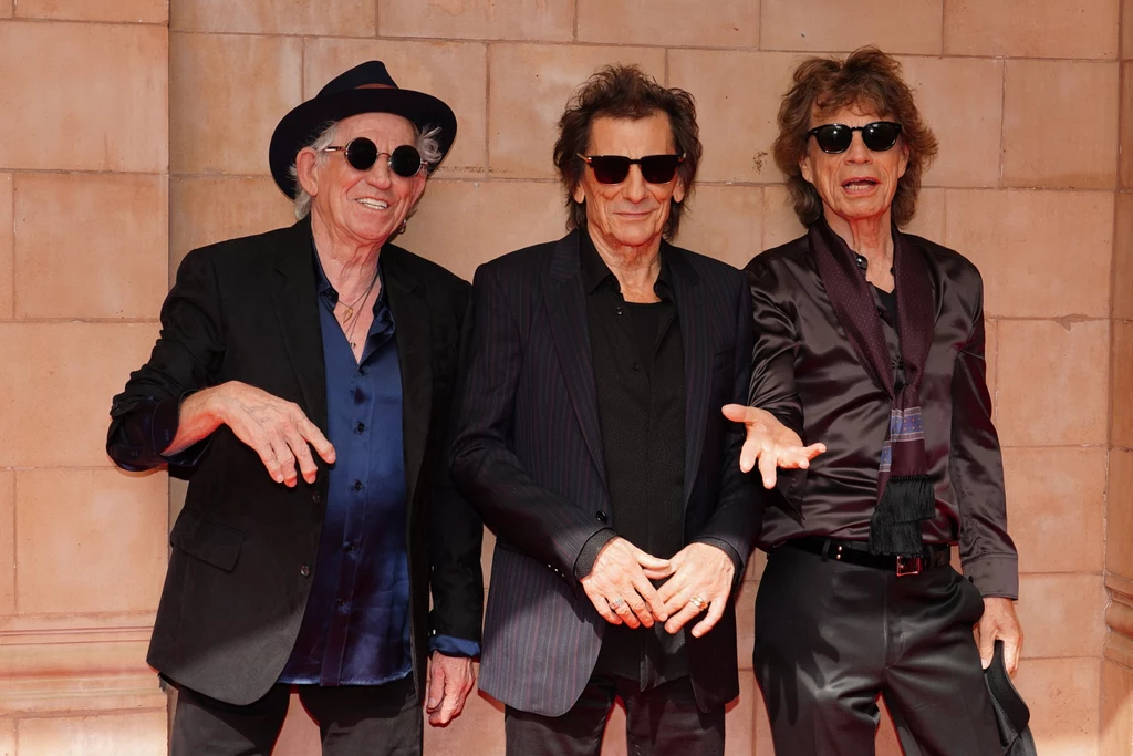 Keith Richards, Ronnie Wood i Mick Jagger (The Rolling Stones) w Hackney w Londynie - 6 września 2023 r.